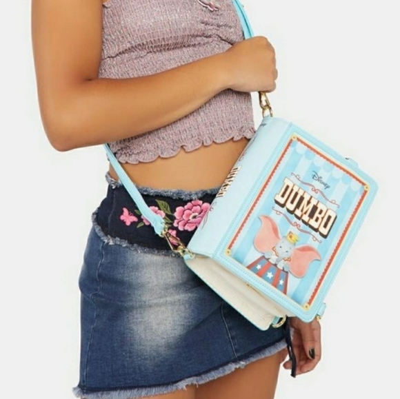 Loungefly Dumbo Storybook Convertible Backpack and Crossbody Bag - Picture 3 of 15